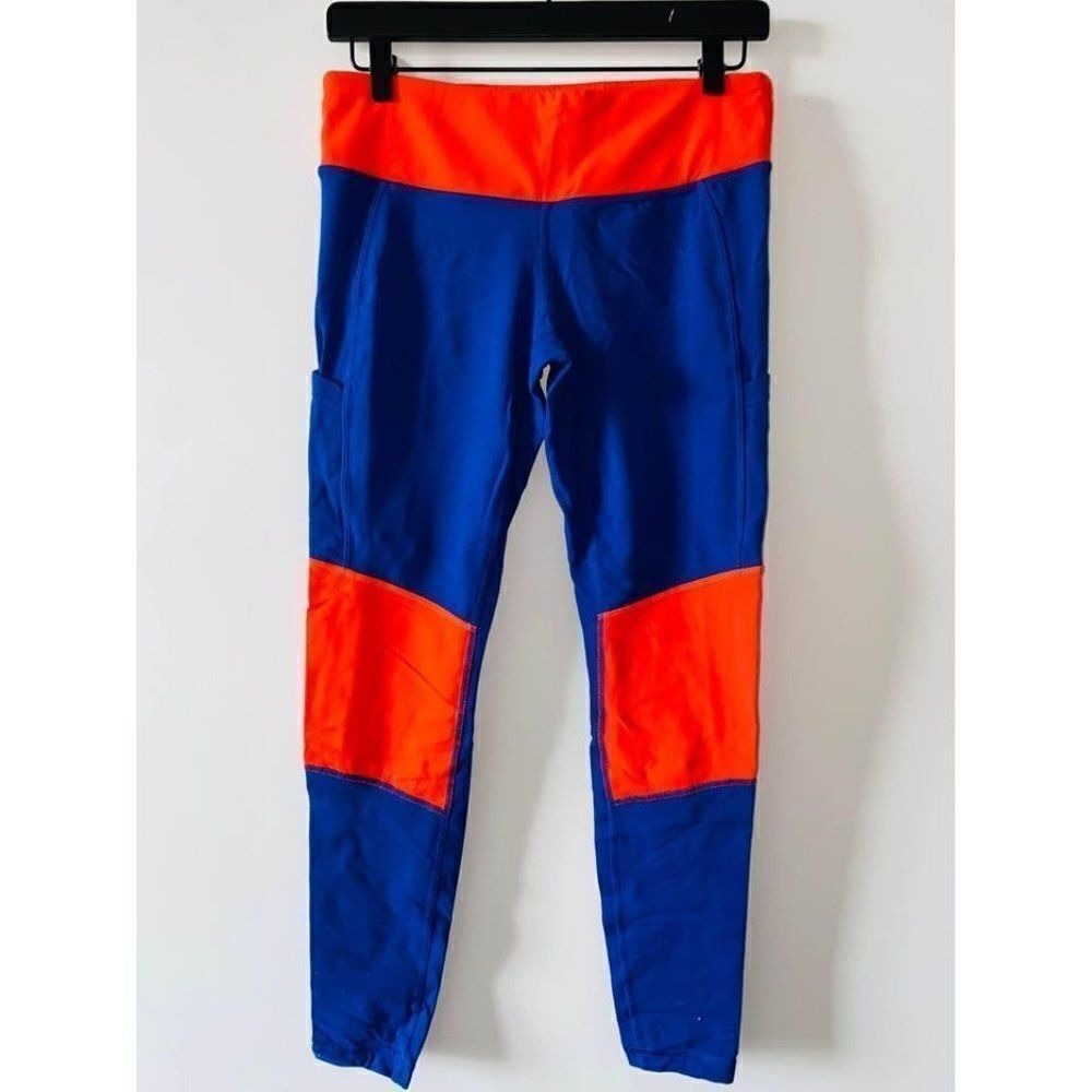 P1 J Crew womens workout Blue Orange Leggings Small Running‎ Yoga